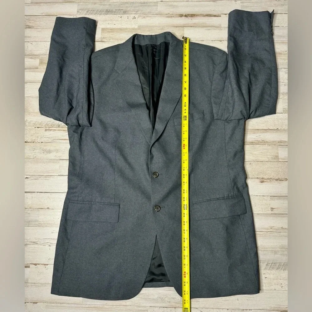 Polo University By Ralph Lauren Men’s Wool Blazer Jacket Gray Solid 46T